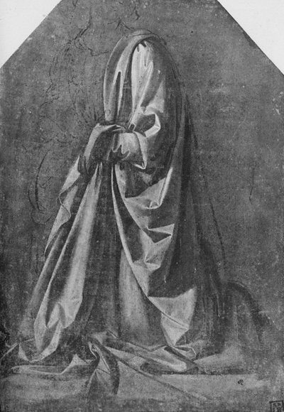 Moulage de draperie pour une figure agenouillée à gauche, vers 1475, 1945 - Leonardo da Vinci
