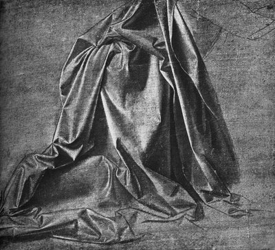 Moulage de draperie pour une figure agenouillée à droite, vers 1470 - Leonardo da Vinci