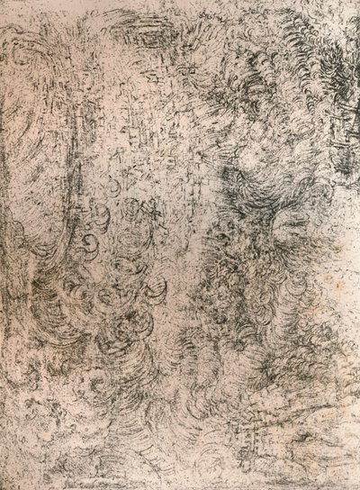 Dessin au fusain représentant un déluge, de la bibliothèque royale, château de Windsor - Leonardo da Vinci