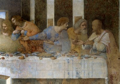Détail de La Cène représentant Thomas, Jacques le Majeur, Philippe, Matthieu, Judas Thaddée et Simon le Zélote - Leonardo da Vinci