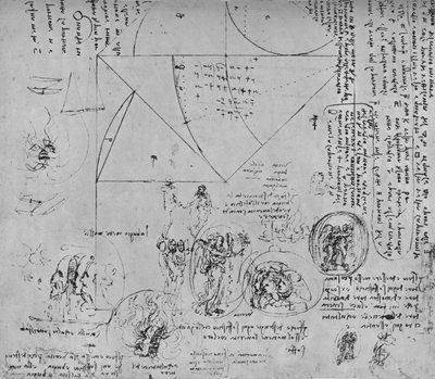 Figures géométriques et dessins pour représentations allégoriques, vers 1480 - Leonardo da Vinci