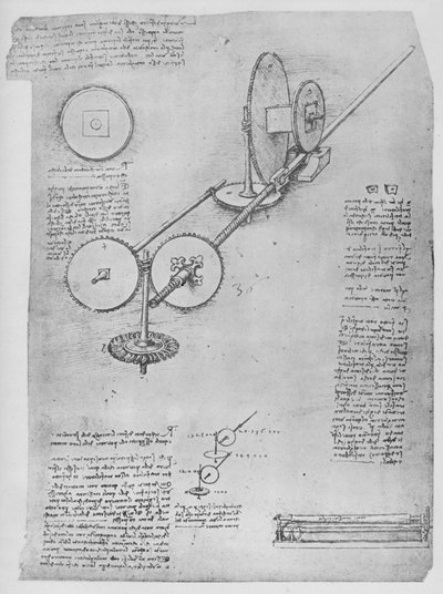 Machine pour façonner des tiges de fer pour fabriquer des canons, vers 1480 - Leonardo da Vinci