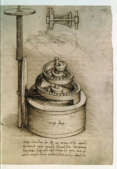 Ms. 8937, Codex Madrid I f.45r, ressort trempé - Leonardo da Vinci