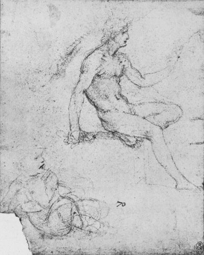 Nu assis avec enfant et agneau, vers 1480 - Leonardo da Vinci