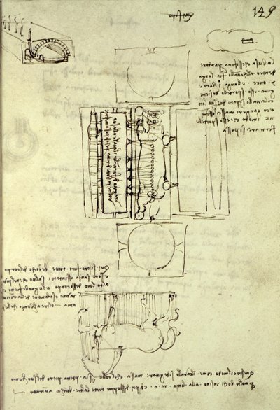 Croquis de la fosse de coulée pour le cheval Sforza vu d