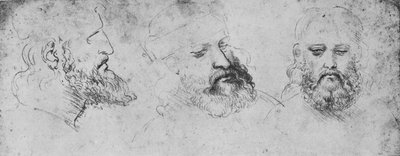 Études de la tête de Cesare Borgia sous trois angles, vers 1480, 1945 - Leonardo da Vinci
