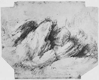 Étude de formations rocheuses, vers 1480 - Leonardo da Vinci
