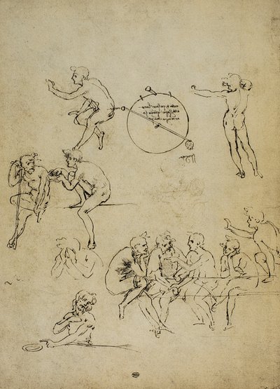 Étude de figures humaines dans différentes positions - Leonardo da Vinci