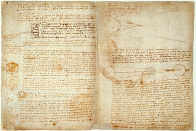 Le Codex Hammer ou Codex Leicester, pages 48-51, 1508-12 - Leonardo da Vinci