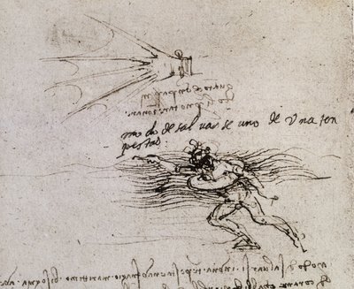 Le palmier et la bouée, Codex Atlantic - Leonardo da Vinci
