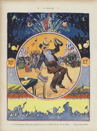 14 juillet. Illustration pour Le Rire - Leonce Burret