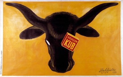 Affiche publicitaire pour le bouillon Kub avec une tête de bœuf - Leonetto Cappiello