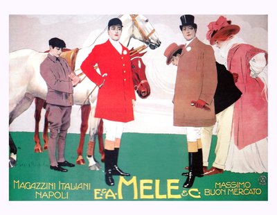 Mode pour le groupe équestre des riches mécènes - Leopoldo Metlicovitz