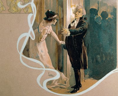 Carte postale illustrée par Leopoldo Metlicovitz (1868-1944) représentant une scène de Tosca, opéra de Giacomo Puccini (1858-1924) - Leopoldo Metlicovitz
