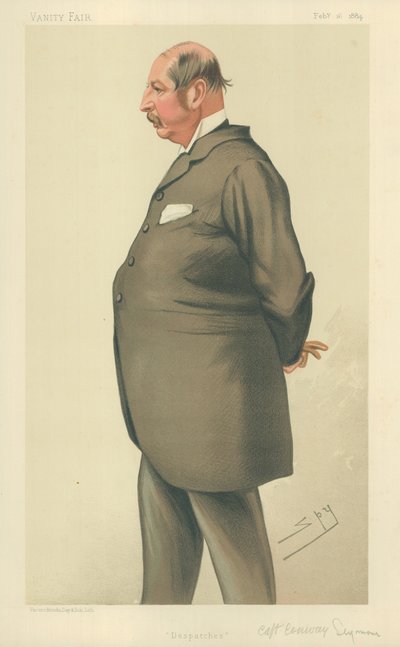 Capitaine Conway Seymour, Dépêches, 16 février 1884, caricature de Vanity Fair - Leslie Matthew Ward