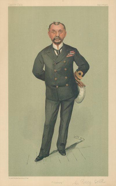 Capitaine Percy Scott, artillerie, 17 septembre 1903, caricature de Vanity Fair - Leslie Matthew Ward