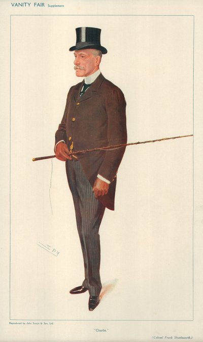 Colonel Frank Shuttleworth, Charlie, 10 février 1909, caricature de Vanity Fair - Leslie Matthew Ward