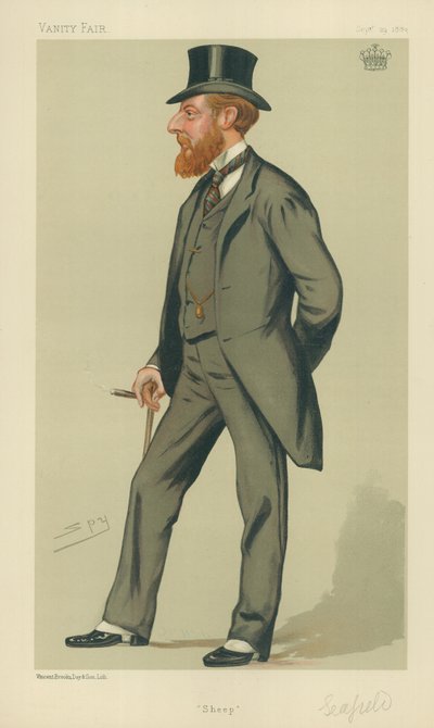 Comte de Seafield, Moutons, 29 septembre 1883, caricature de Vanity Fair - Leslie Matthew Ward