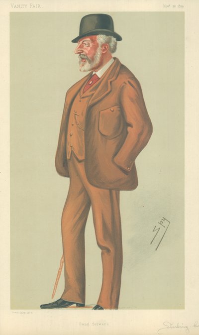 M. William Stuart Stirling-Crawfurd, en avant, 22 novembre 1879, caricature de Vanity Fair - Leslie Matthew Ward