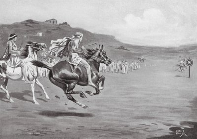 Cavaliers grecs lançant le javelot - Leslie Mosley