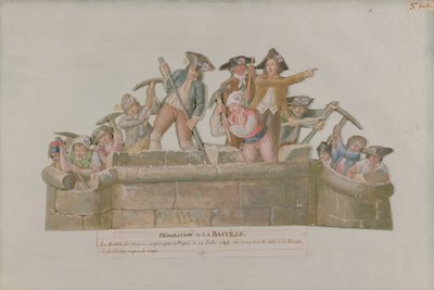 La démolition de la Bastille, juillet 1789 (gouache sur carton) - Lesueur Brothers