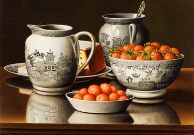 Nature morte avec porcelaine et fraises - Levi Wells Prentice