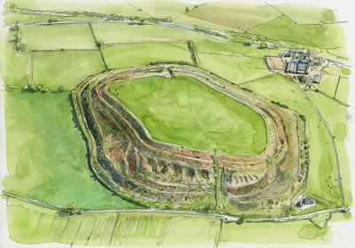 Old Oswestry (aquarelle sur papier) - Liam Wales