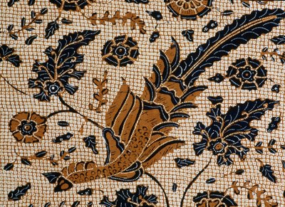 Batik avec motif traditionnel appelé peksi podang, Surakarta, Java, Indonésie (détail) - Unbekannt Unbekannt