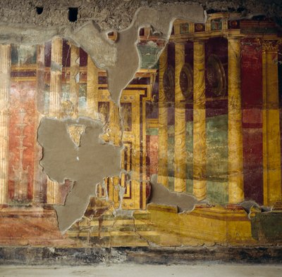 Fresque sur le mur central de l