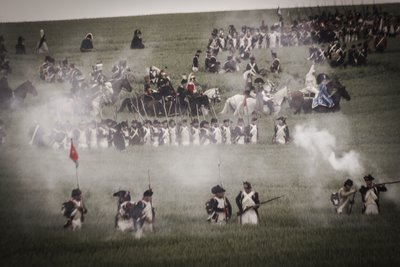 Reconstitution historique : Infanterie, cuirassiers et officiers de l