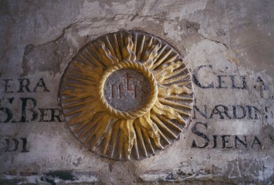 Inscriptions et relief représentant le Soleil, cellule du dortoir de San Bernardino, Couvent Saint-François, Fiesole, Toscane, Italie - Unbekannt Unbekannt