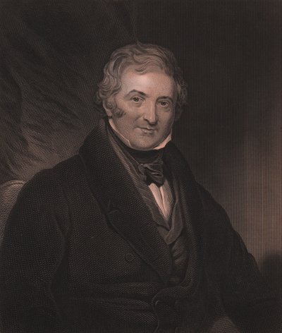 Portrait du dramaturge anglais Thomas Morton (1764-1838), gravure par W Hunt d