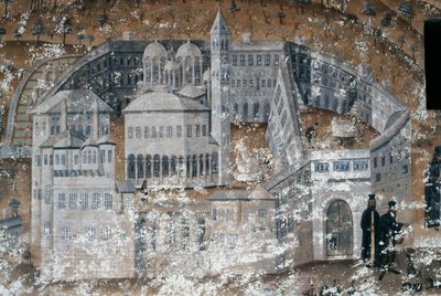 Vue du monastère, fresque au monastère d