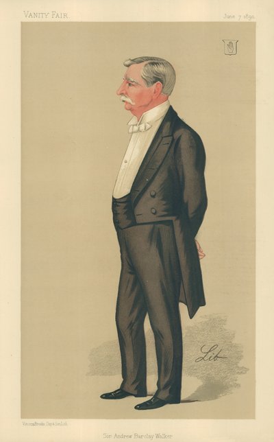 Sir Andrew Barclay Walker, 7 juin 1890, caricature de Vanity Fair - Liborio Prosperi