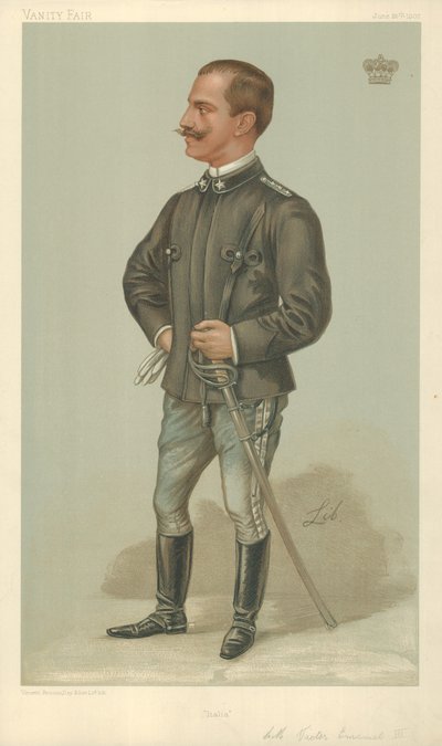 Victor Emmanuel III, Italie, 26 juin 1902, caricature de Vanity Fair - Liborio Prosperi