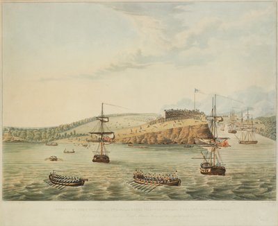 Attaque du Fort Oswego, Lac Ontario, Amérique du Nord. 6 mai 1814, midi, et prise d