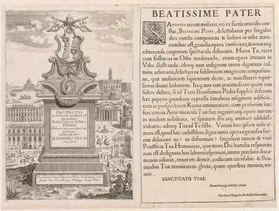 Frontispice de "Prospectus Locurum Urbis Romae Insign[ium]" - Lievin Cruyl