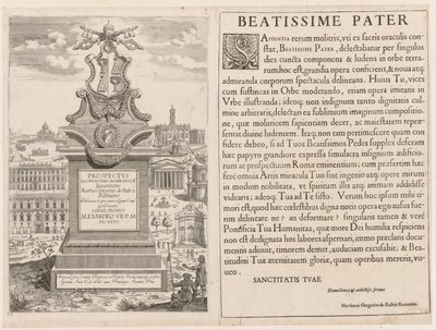 Frontispice du Prospectus Locurum Urbis Romae Insignium - Lievin Cruyl