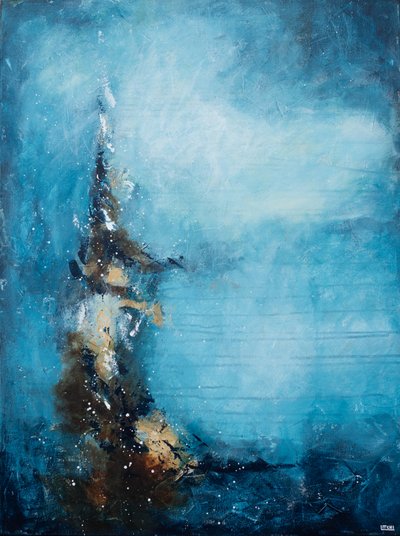 Flux abstrait bleu profond - Lillian Christiansson