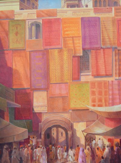 Mur de la ville avec tapis, Jaisalmer - Lincoln Seligman
