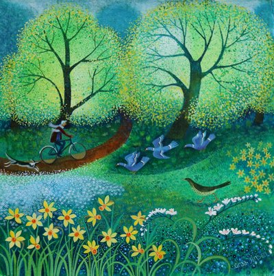 Cyclisme dans le parc, 2021 (acrylique sur lin) - Lisa Graa Jensen