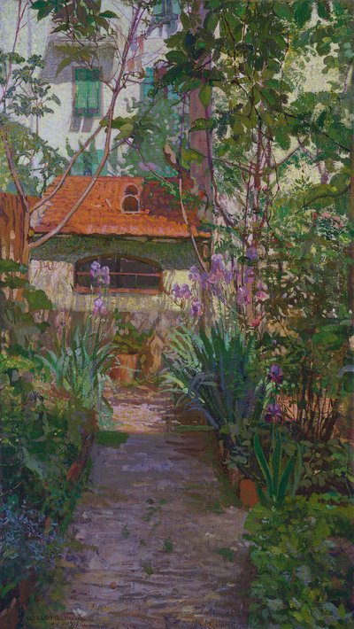 Le triptyque ou jardin en fleurs (panneau latéral) (1907) - Llewelyn Lloyd