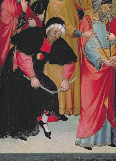 Barcelonais juifs, détail du Retable de la Vierge et de Saint Georges, c.1390-1400 - Lluís Borrassà