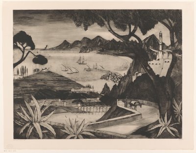 Paysage de montagne avec baie en Corse - Lodewijk Schelfhout (signed by artist)