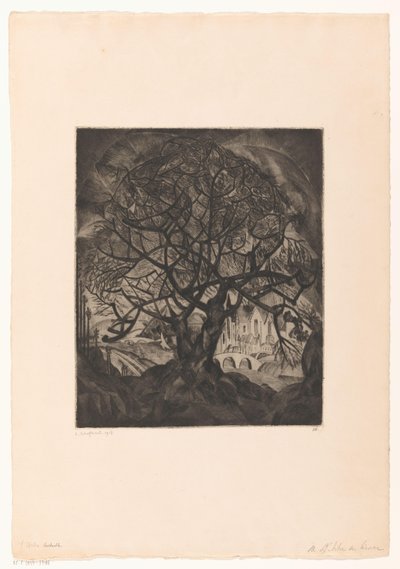 Arbre aux branches nues - Lodewijk Schelfhout (signed by artist)