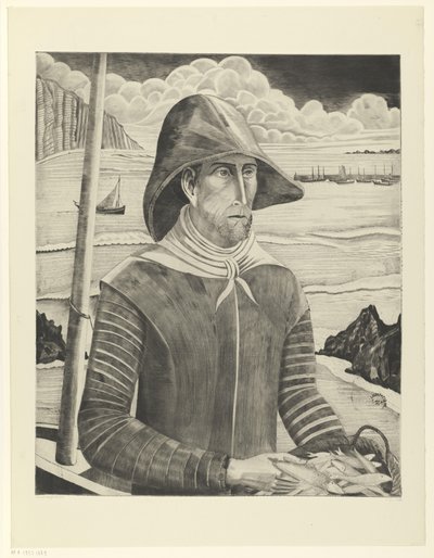 Pêcheur Breton II - Lodewijk Schelfhout (signed by artist)