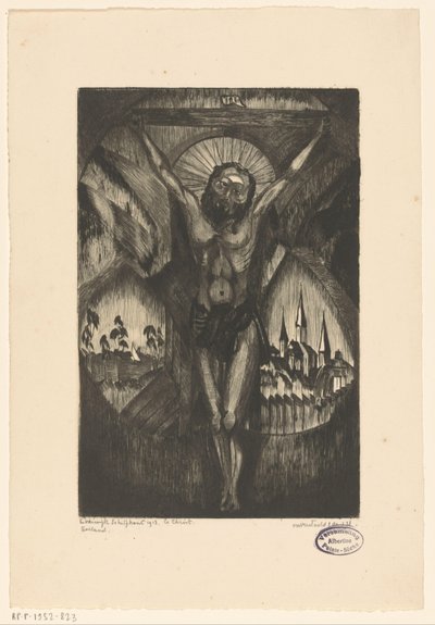 Christ en croix - Lodewijk Schelfhout (signed by artist)