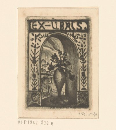 Ex libris de C. van der Meulen - Lodewijk Schelfhout (signed by artist)