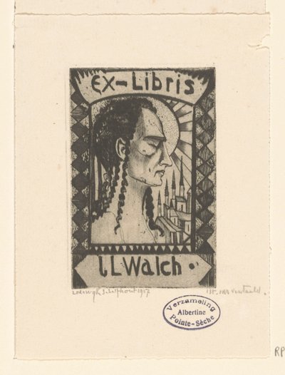 Ex libris de Jan Walch - Lodewijk Schelfhout (signed by artist)