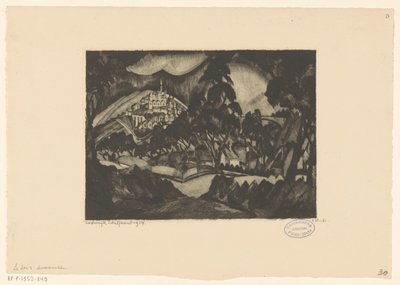 Paysage vallonné avec arbres et bâtiments - Lodewijk Schelfhout (signed by artist)
